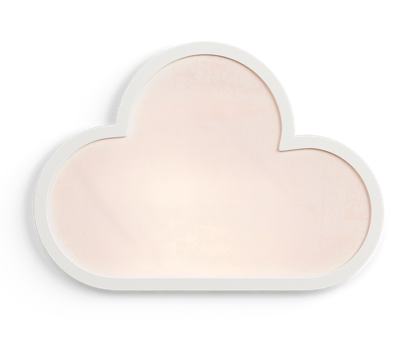 Image of a light pink cloud with white outline