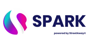 Image of our Logo, a circle emblem with the text "SPARK" in blue